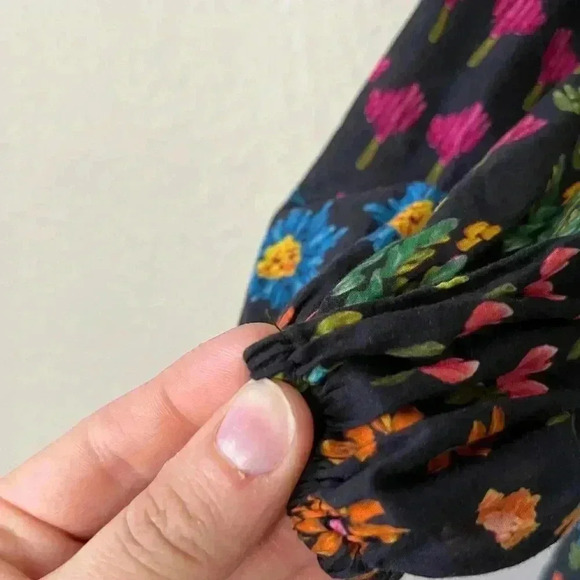 Farm Rio Fruit Garden Ruffle Puff Sleeve Blouse Women’s Size Small - Picture 15 of 16